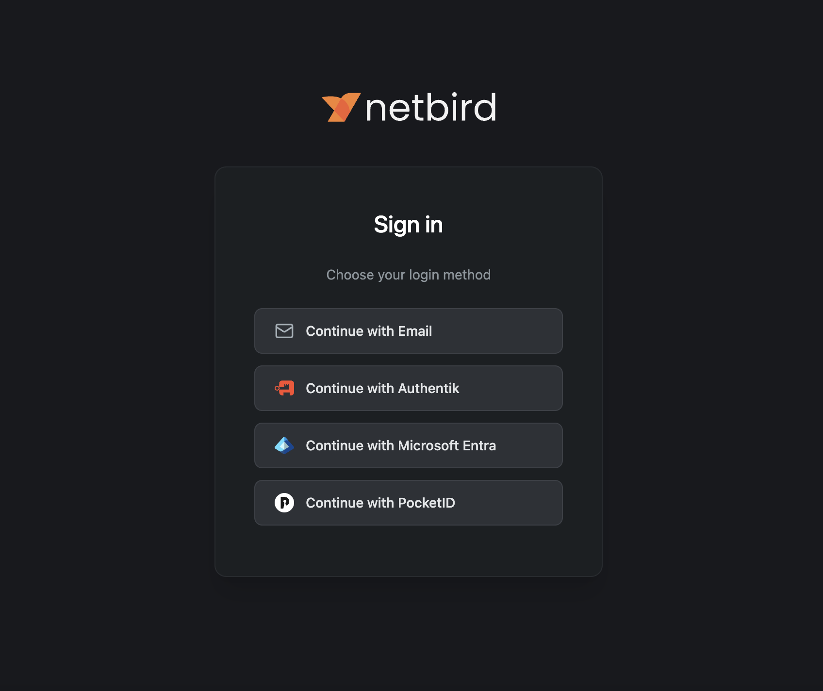 IdP login page