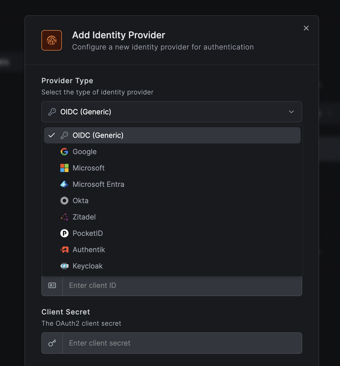 IdP provider types